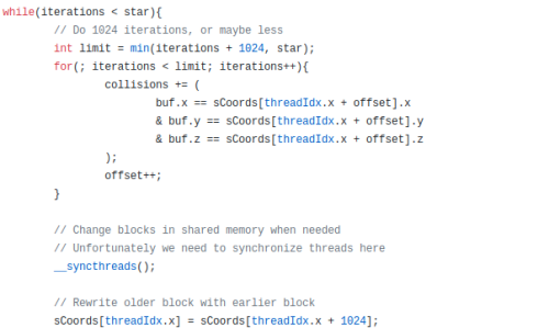 Snippet of code from ElfCudaLibs.